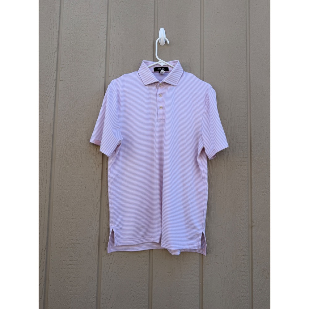 RLX Ralph Lauren Small Polo Golf Performance Pink Striped Short Sleeve